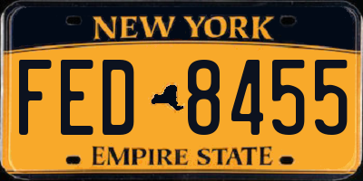 NY license plate FED8455