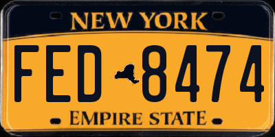 NY license plate FED8474