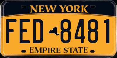 NY license plate FED8481