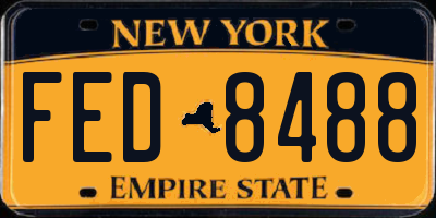 NY license plate FED8488