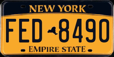 NY license plate FED8490