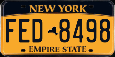NY license plate FED8498