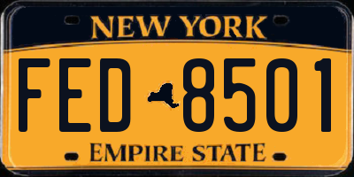NY license plate FED8501
