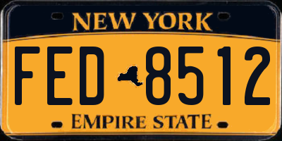NY license plate FED8512