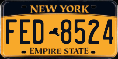 NY license plate FED8524