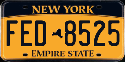 NY license plate FED8525