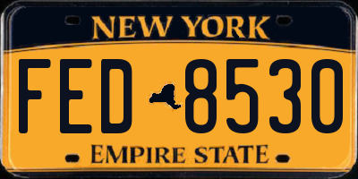 NY license plate FED8530