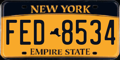 NY license plate FED8534