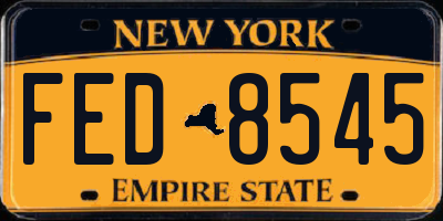 NY license plate FED8545