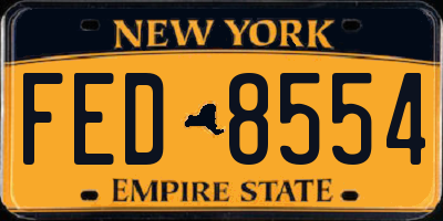 NY license plate FED8554