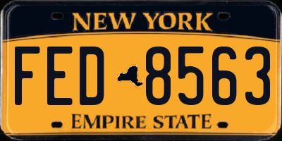 NY license plate FED8563