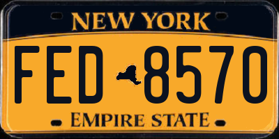 NY license plate FED8570