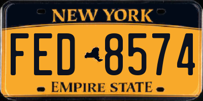 NY license plate FED8574