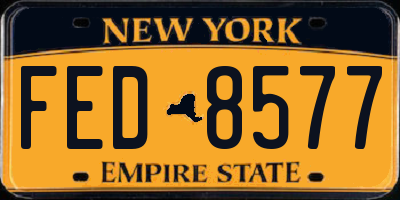 NY license plate FED8577