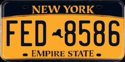 NY license plate FED8586