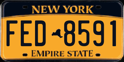 NY license plate FED8591