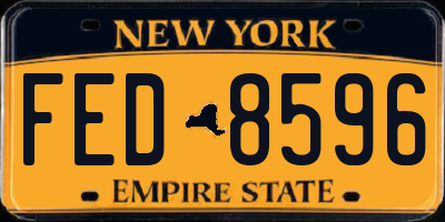 NY license plate FED8596