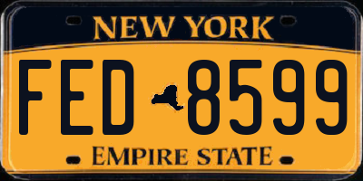 NY license plate FED8599
