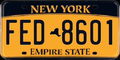 NY license plate FED8601