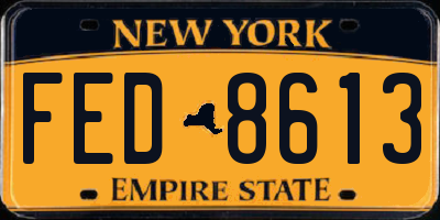 NY license plate FED8613