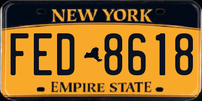 NY license plate FED8618