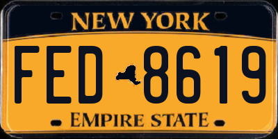 NY license plate FED8619