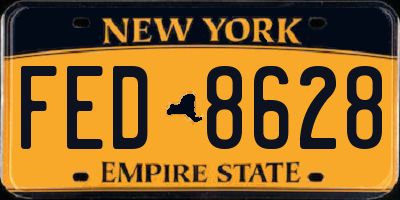 NY license plate FED8628