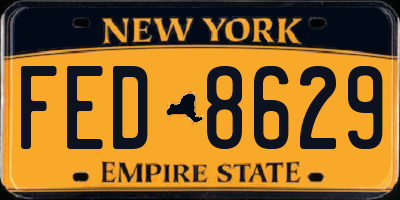 NY license plate FED8629