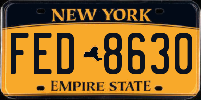NY license plate FED8630