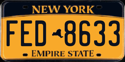 NY license plate FED8633