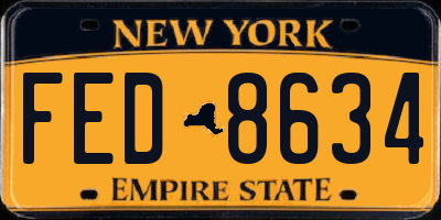 NY license plate FED8634