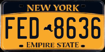 NY license plate FED8636