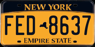 NY license plate FED8637