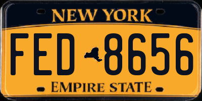 NY license plate FED8656