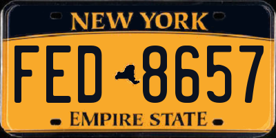 NY license plate FED8657