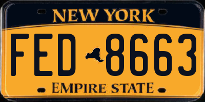 NY license plate FED8663
