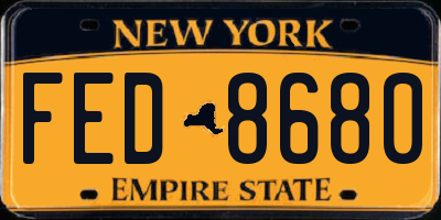 NY license plate FED8680