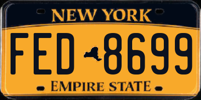NY license plate FED8699