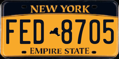 NY license plate FED8705