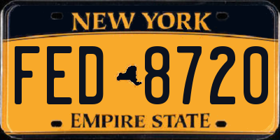 NY license plate FED8720