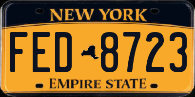 NY license plate FED8723