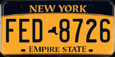 NY license plate FED8726