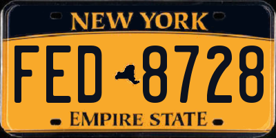 NY license plate FED8728