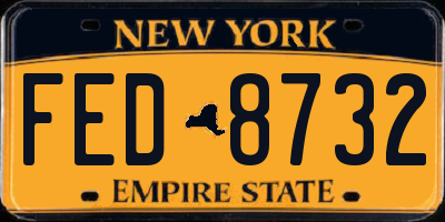 NY license plate FED8732