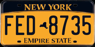 NY license plate FED8735