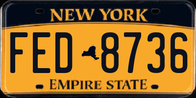 NY license plate FED8736
