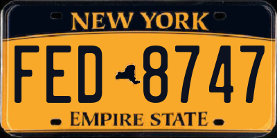NY license plate FED8747
