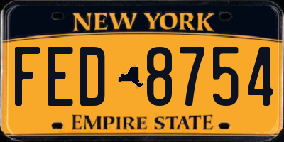 NY license plate FED8754