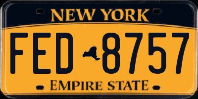 NY license plate FED8757