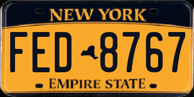 NY license plate FED8767